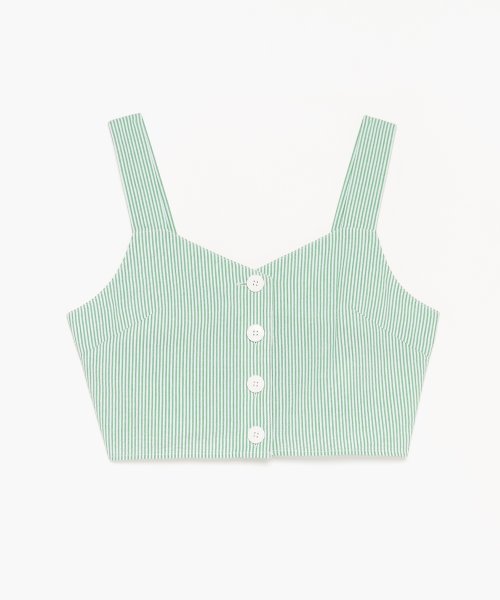 WU55 BUSTIER フロントボタンストライプビスチェ