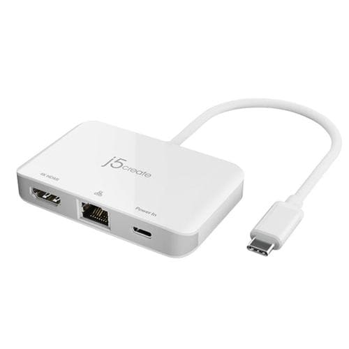 j5create JCA351 USB-C HDMI LAN PD変換アダプター ホワイト