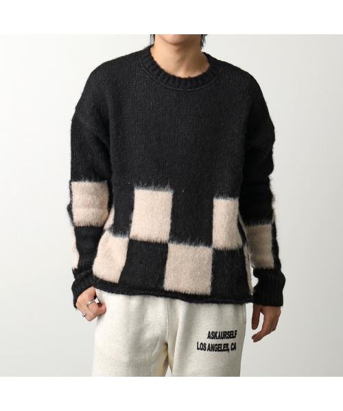 ASKYURSELFニット BRUSHED CHECKERED KNIT