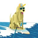 【2025カレンダーの人気アイテム】 ポップアップグリーティングカード　Surf dog_画像1