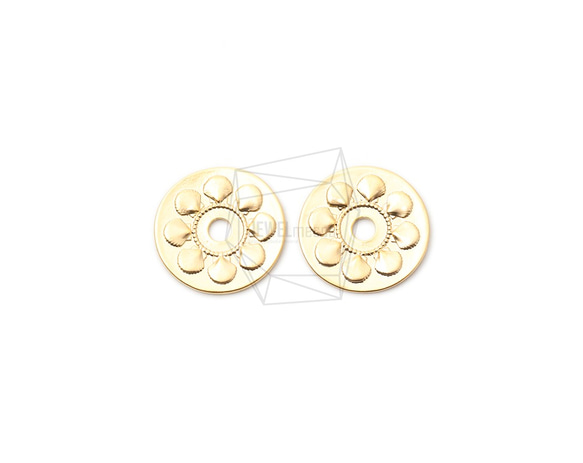 PDT-2445-MG【2個入り】ラウンドフラワーペンダント,Round Flower Pendant