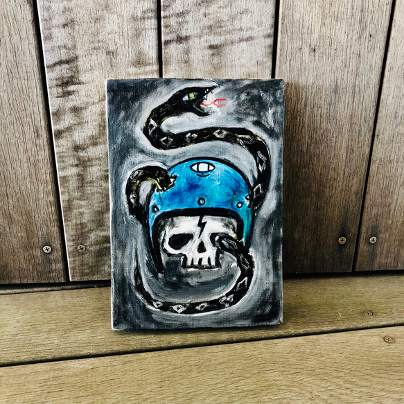 95 ☆SALE Untitled ( skull with the eye and snake )