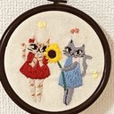 刺繍枠飾り　ひまわりのプレゼント