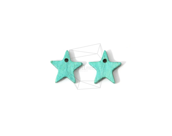 BSC-469-G【4個入り】スターウッドビーズ,Star Wooden Beads /12mm x 12mm