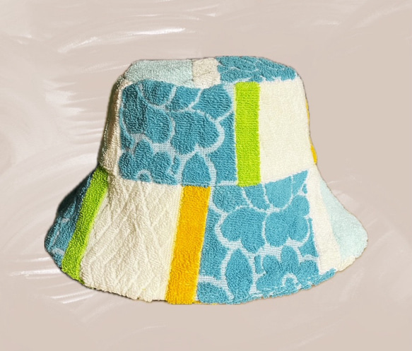 VINTAGE TERRY HAT / アップサイクル タオル地バケットハット 深め 花柄