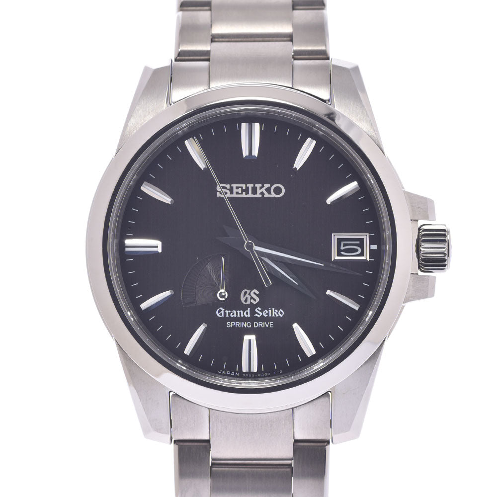 SEIKO セイコー グランドセイコー パワーリザーブ SBGA081/9R65-0BG0 メンズ チタン 腕時計 スプリングドライブ 黒文字盤 Aランク 中古 