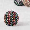 刺繍ブローチ☆ サンプラー くるみボタンブローチ ヘアゴム  に変更可