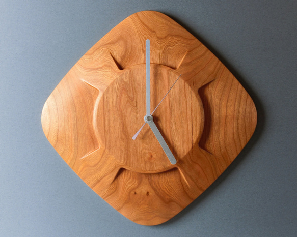 掛け時計（木製・無垢）Wood Wall Clock DC-1　ブラックチェリー