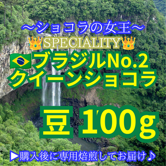 【 豆 】 ブラジル No2 クイーンショコラ 100g 83点 スペシャルティ コーヒー 珈琲 自家焙煎