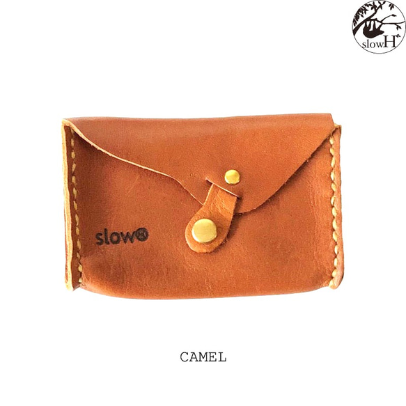 「slowH」レザーカードケース『Boy』CAMEL〈スロウエイチ、本革名刺入れ、カード入れ、小物入れ、ナチュラル〉