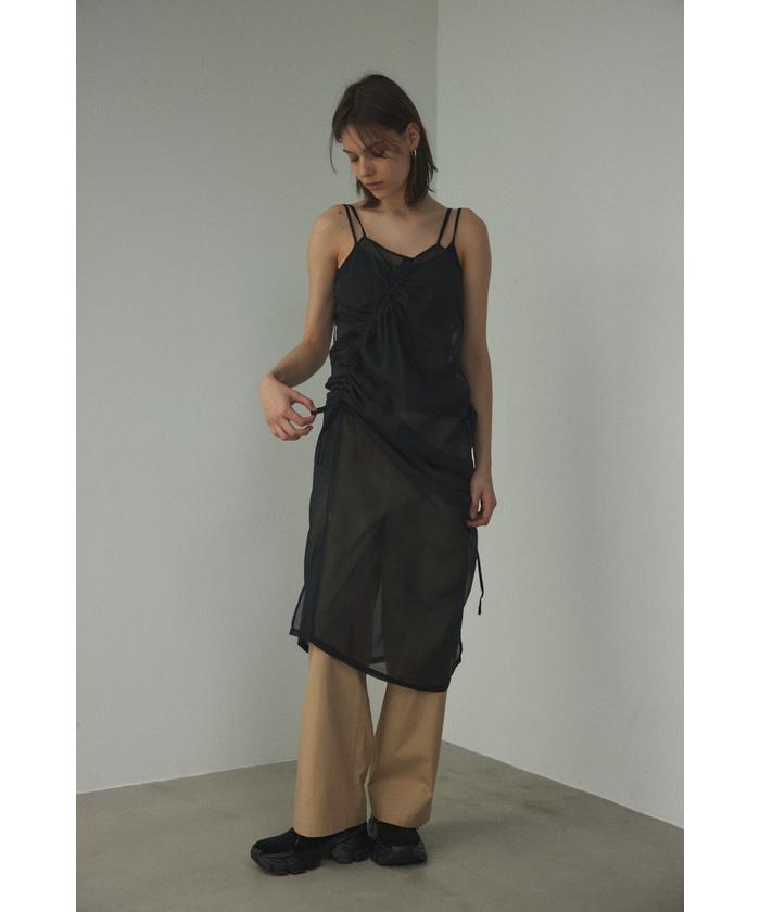 ブラックバイマウジー/shirring organdy dress