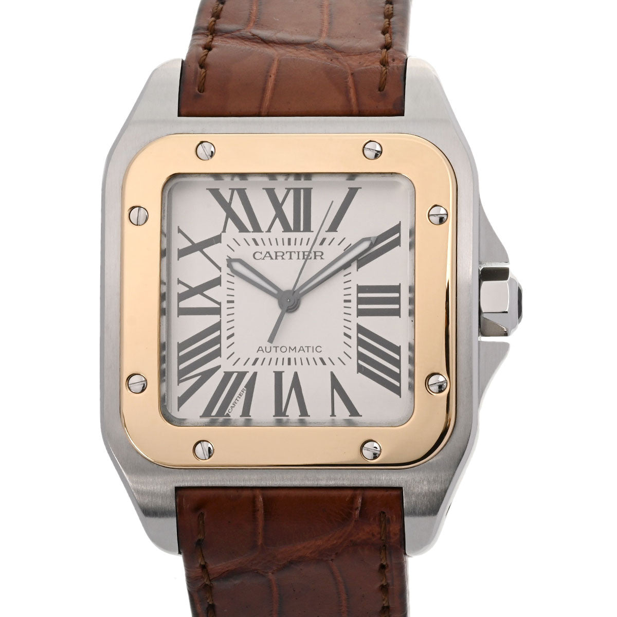 CARTIER カルティエ サントス 100LM CRW20072X7 メンズ SS/YG 腕時計 自動巻き シルバー文字盤 Aランク 中古 