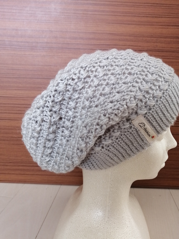 Slouchy (doble cross pattern) hat ハット、帽子、ビーニー