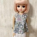 169単品売り★リカちゃん・服＊ペプラムノンスリーブトップス　リバティミッシェル