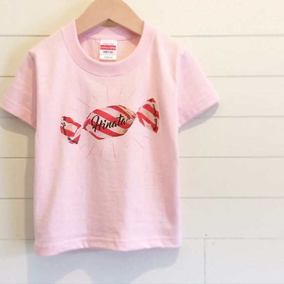 Red Candy／ベビーピンク - ネームオーダーTシャツ