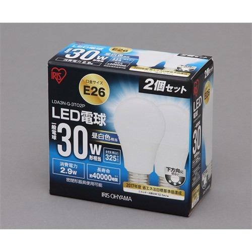 アイリスオーヤマ LDA3N-G-3TO2P LED電球 ( E26 昼白色30W 325lm 2個セット ) - careerswithabm.com