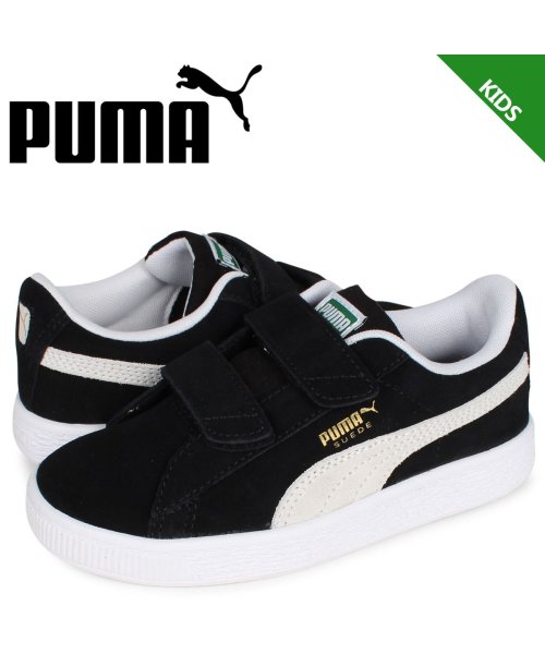 プーマ PUMA スウェード クラシック スニーカー キッズ スエード ベルクロ SUEDE CLASSIC 21 V PS ブラック 黒 380563－01