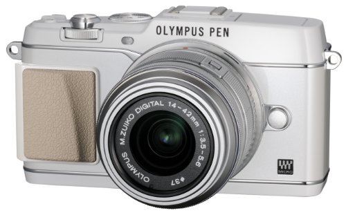 OLYMPUS ミラーレス一眼 PEN E-P5 14-42mm レンズキット(ビューファインダー VF-4セット) ホワイト E-P5 14-42mm LKIT【中古品】