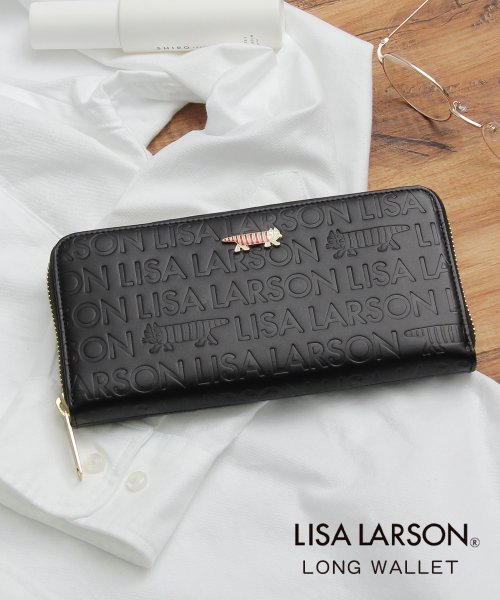 LISA LARSON / リサラーソン / 本革 ロゴ型押し ラウンドジップウォレット / レザー / 長財布 / ロングウォレット /LTLM－02