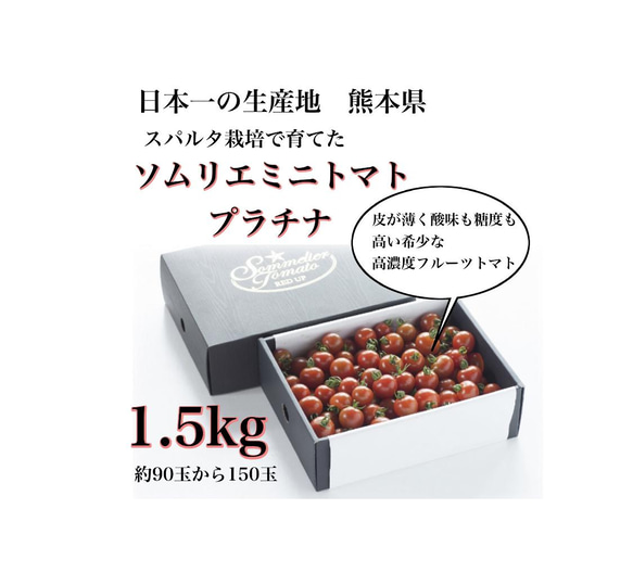 【予約】『極み』【希少な高濃度フルーツトマト】ソムリエミニトマト　プラチナ１.５kg（90玉〜150玉）