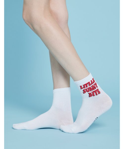 【8】【LSB－LG－062U】【Little Sunny Bite】Quarter Logo socks