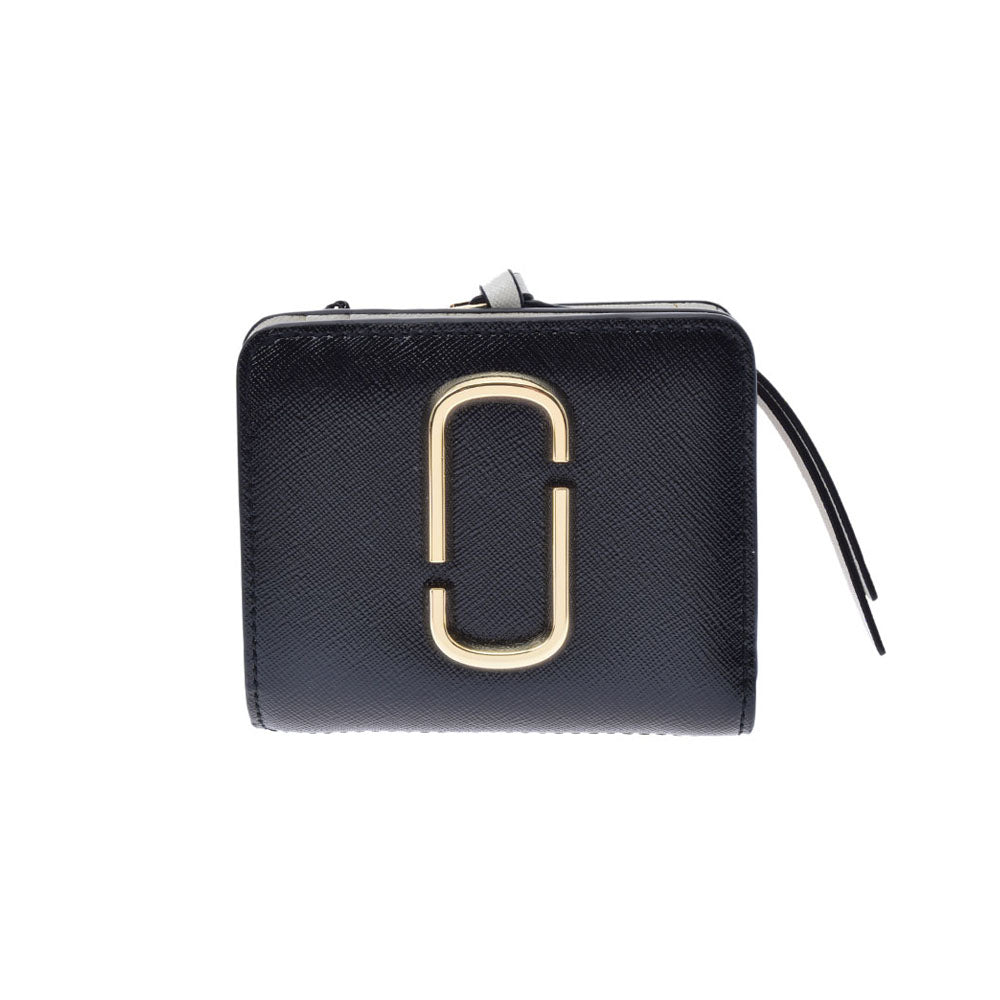 MARC JACOBS マークジェイコブス スナップショット コンパクトウォレット ホワイト/ブラック M0014282 レディース PVC 二つ折り財布 未使用 