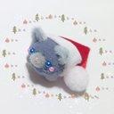 ✨????ﾎﾟﾝﾎﾟﾝXmas????✨サンタ帽inキャット(ロシアンブルー)????★pon pon Friends★