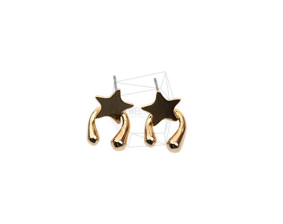 ERG-2036-G【2個入り】スターピアス,Stars Earring /Ear Climbers Earring