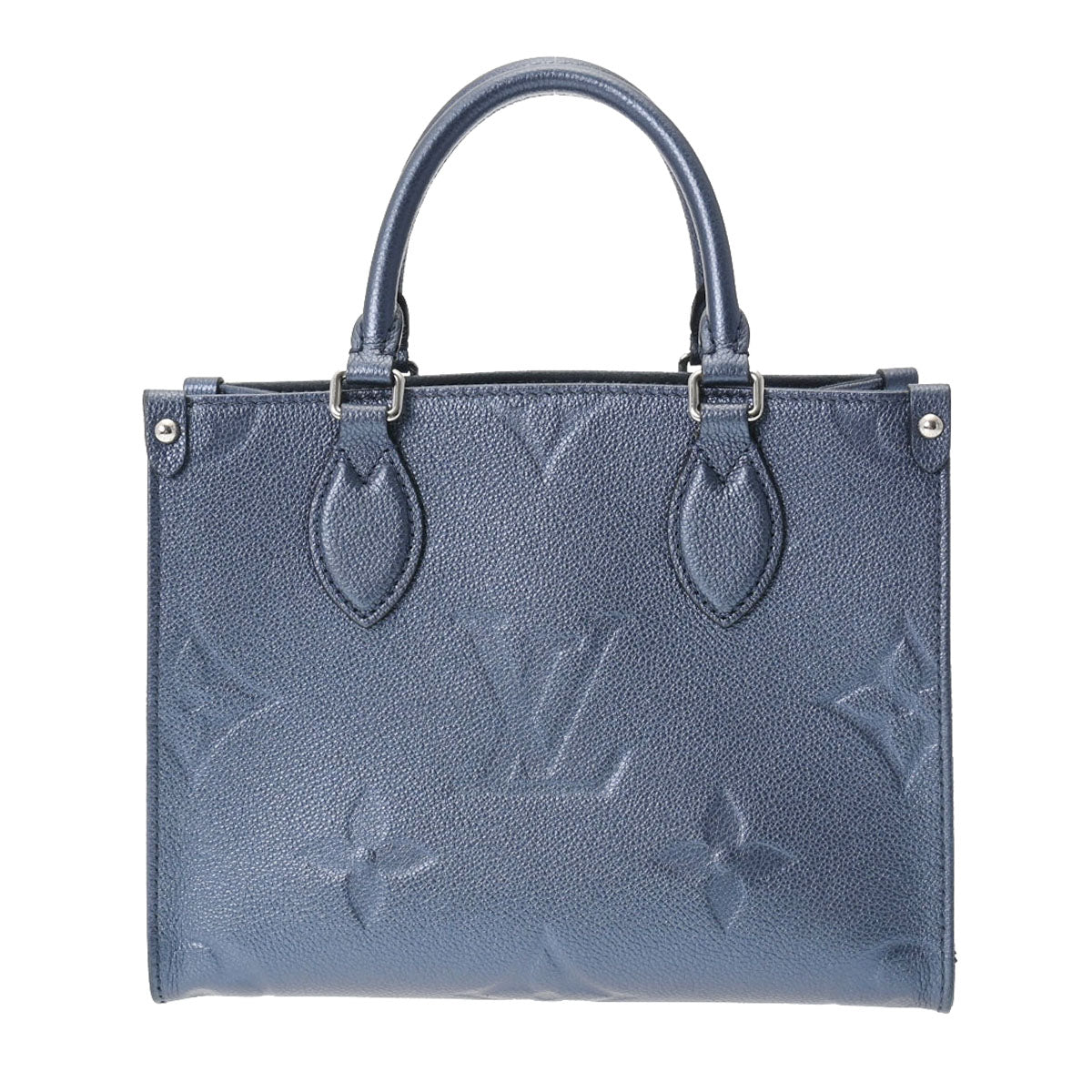 LOUIS VUITTON ルイヴィトン モノグラムアンプラント オンザゴー PM 2WAY フライトモード メタリックブルー M58956 レディース レザー ハンドバッグ Aランク 中古 