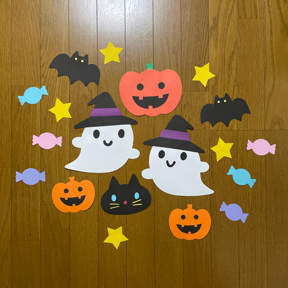 壁面飾り【ハロウィン①】秋　10月　おばけ　画用紙