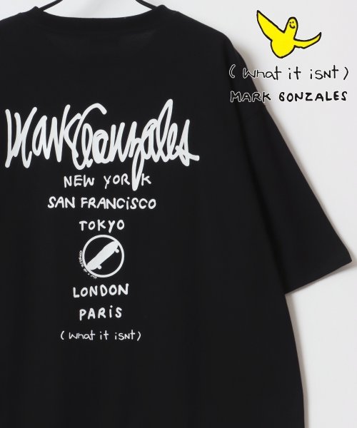 【Lazar】MARK GONZALES/マークゴンザレス オーバーサイズ ストリート バックプリント 半袖Tシャツ メンズ レディース 韓国ファッション