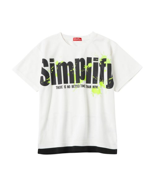 Simplify シンプリファイ ポンチ素材 ロゴフェイクレイヤードTシャツ N21037BM