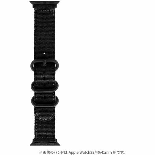 MSソリューションズ LEPLUS NEXT Apple Watch 42／44／45／49mm 3バックルナイロンバンド ブラック LN-AW49B20BK