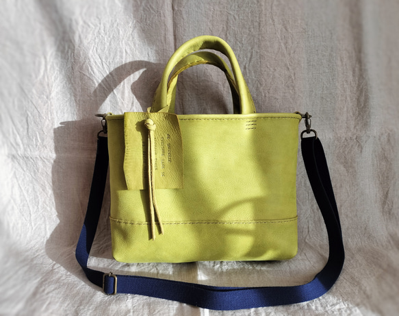 mainichi tote shoulder　ピスタチオ　オイルヌメ（シュリンク）