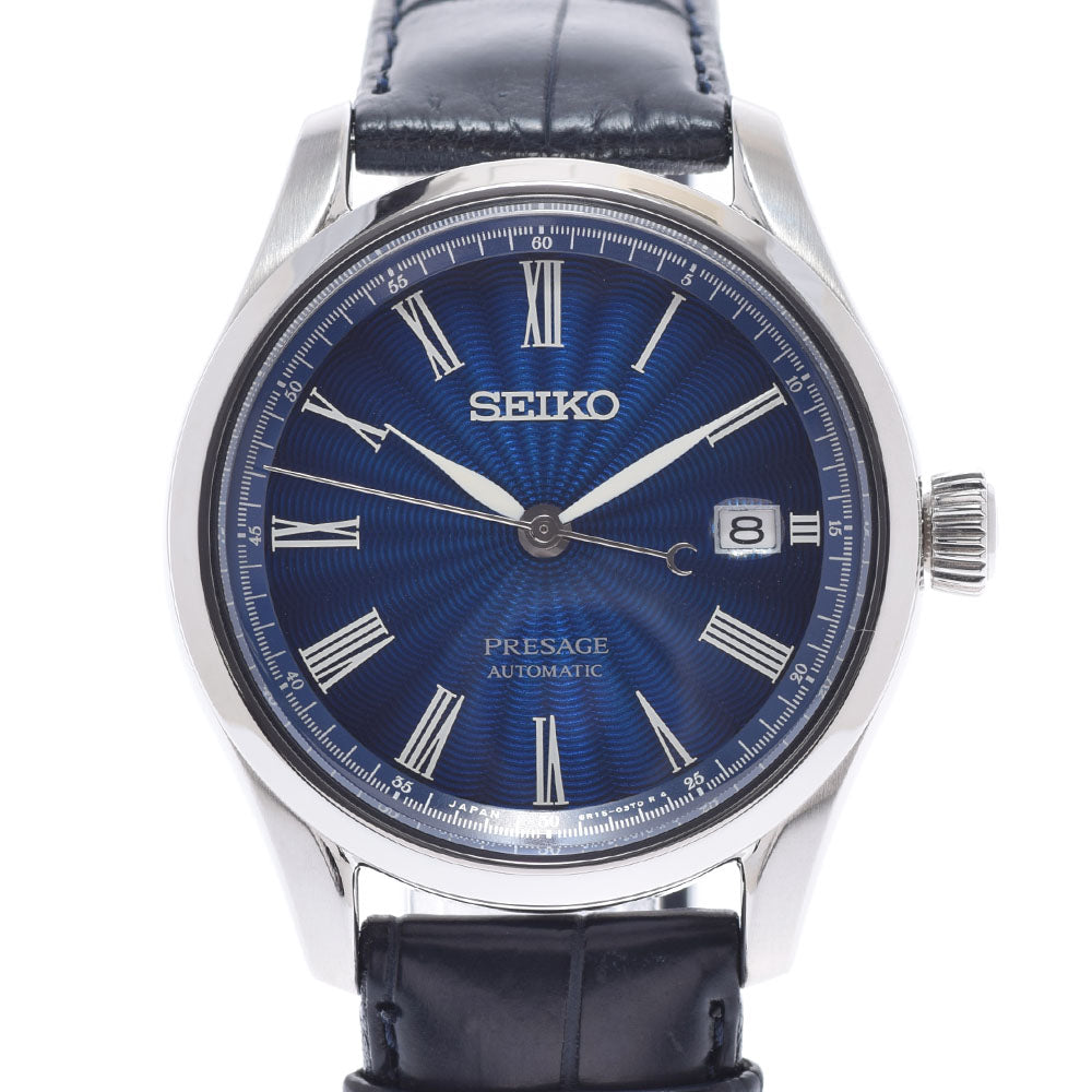 SEIKO セイコー プレザージュ 裏スケ SARX059 メンズ SS/革 腕時計 自動巻き 青（七宝ダイヤル）文字盤 ABランク 中古 