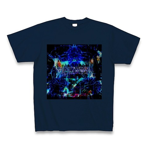 有効的異常症候群脳神経陸◆アート◆文字◆ロゴ◆ヘビーウェイト◆半袖◆Tシャツ◆ネイビー◆各サイズ選択可