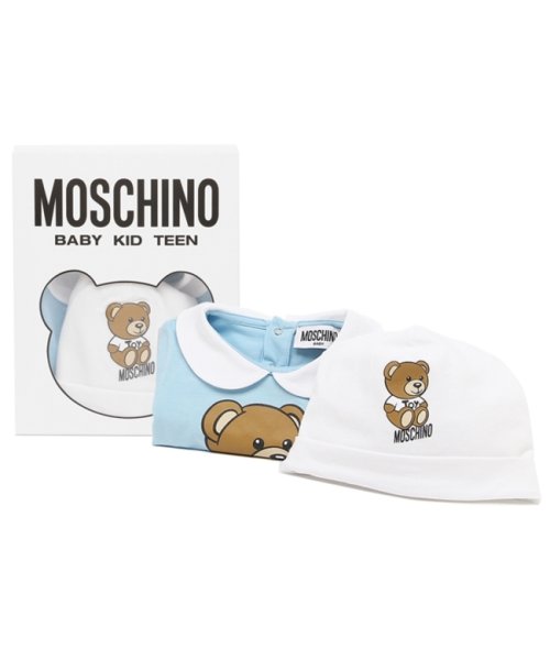 モスキーノ ロンパース 帽子 ギフトセット テディベア ブルー キッズ MOSCHINO MUY056－LBA10 40304