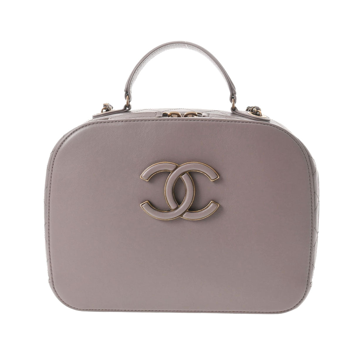 CHANEL シャネル 2WAY ハンドバッグ グレー ゴールド金具 A93464 レディース カーフ ショルダーバッグ Aランク 中古 