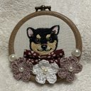 柴犬の刺繍　かわいい飾り　壁掛け