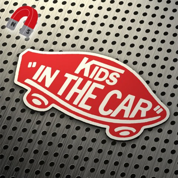 【マグネット】KIDS IN CAR:某ドデザインTYPE1:RE/WH