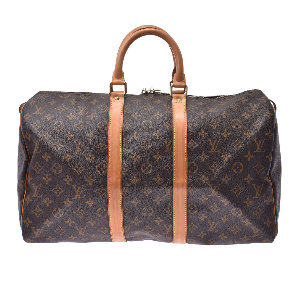 LOUIS VUITTON ルイヴィトンキーポル45  モノグラム ブラウン ユニセックス モノグラムキャンバス ボストンバッグ M41428  中古