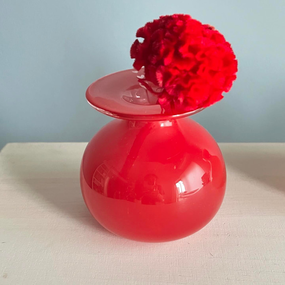 +yuragi no.4 赤い花瓶　ハート　red vase