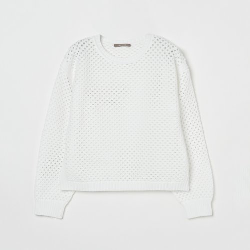 EYELET CREW NECK