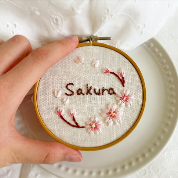 桜の刺繍フレーム/刺繍図案