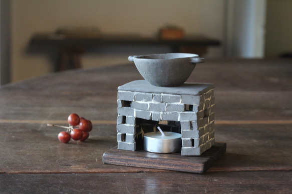 茶香炉　黒（角形）Tea incense burner（受注生産）