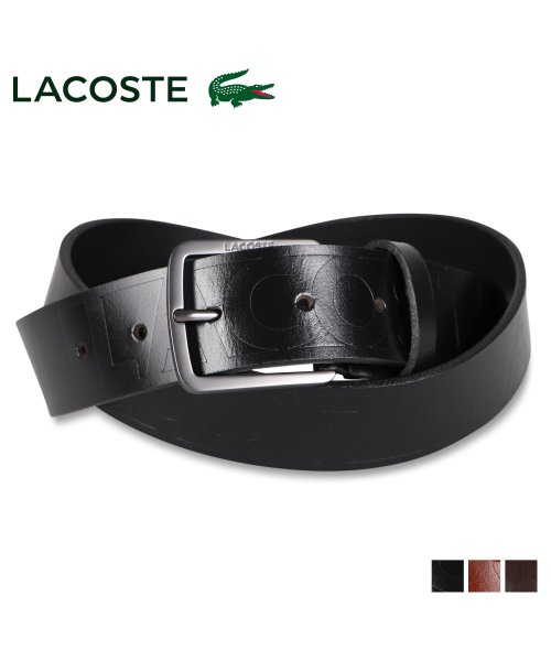 ラコステ LACOSTE ベルト レザーベルト メンズ 本革 BELT ブラック ダーク ブラウン 黒 LB61970