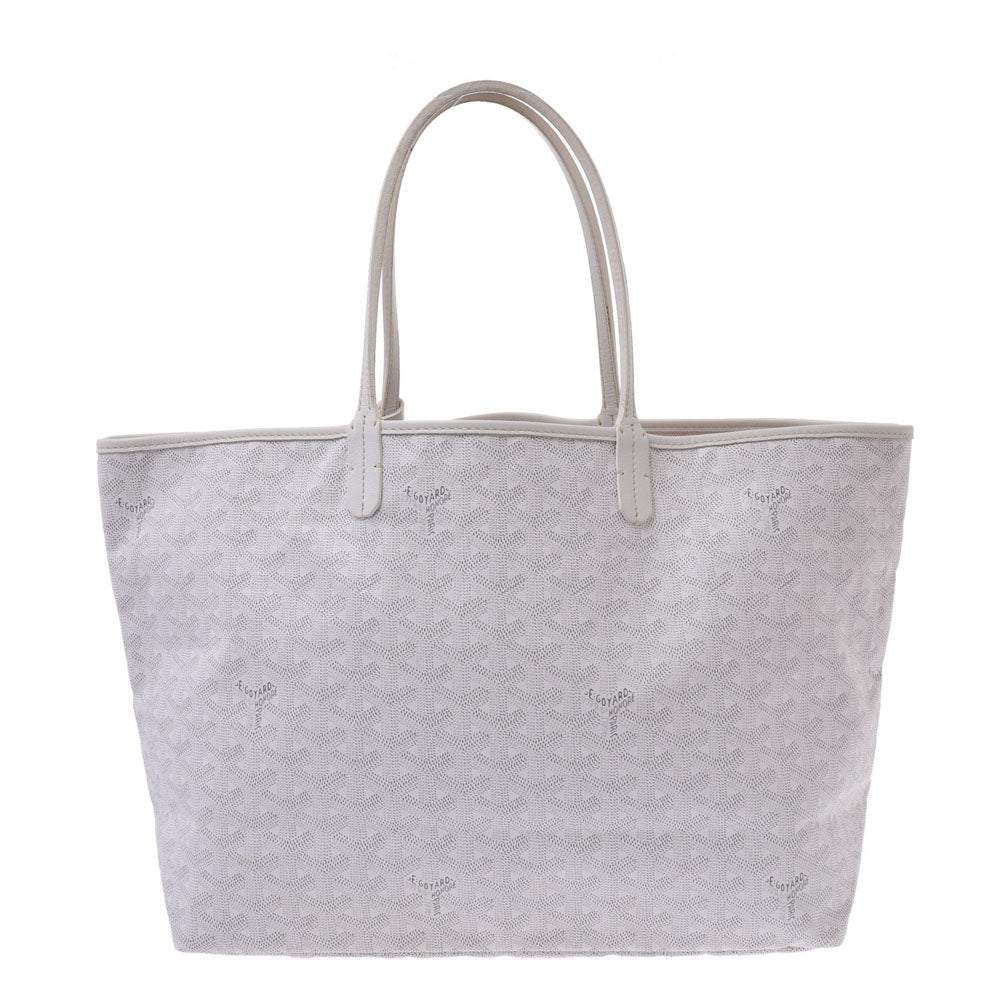 GOYARD ゴヤールサンルイPM  白 ユニセックス PVC トートバッグ  中古