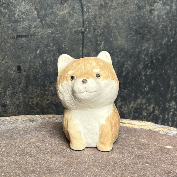 柴犬　(赤）　O-408-1　　陶製　/Shiba Inu/柴犬/Hund