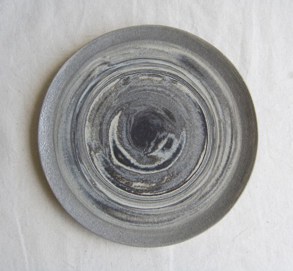 marble plate black/white/blue 18cm 00