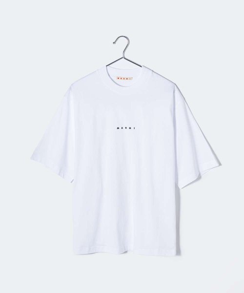 マルニ MARNI THJE0263P1 USCS87 Tシャツ レディース 半袖 カットソー ロゴT カジュアル シンプル ミドルスリーブ コットン クルーネ